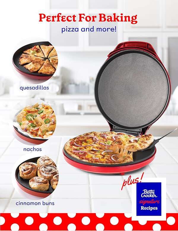 Betty Crocker Countertop Pizza Maker, 1440-Watt Pizza Maker Machine for Home, BC-2958CR - Image 4