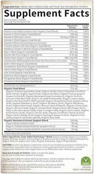 Garden of Life Multivitamin for Women 40 Plus, Organics Womens Vitamins, Hormone & Breast Health Support Blend, Vegan, 120 Tablets - Image 9