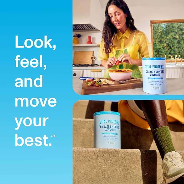 Vital Proteins Collagen Peptides Powder Advanced with Hyaluronic Acid & Vitamin C, 20oz Collagen Protein, Unflavored, 27 Servings - Image 4