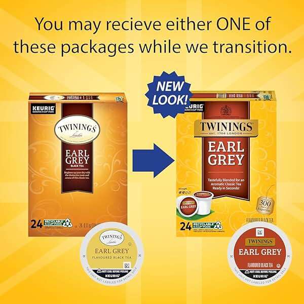 Twinings Earl Grey Black Tea K-Cup Pods for Keurig, 24 Count (Pack of 2), 48 Total, Flavoured with Citrus and Bergamot, Caffeinated, Enjoy Hot or Iced - Image 2