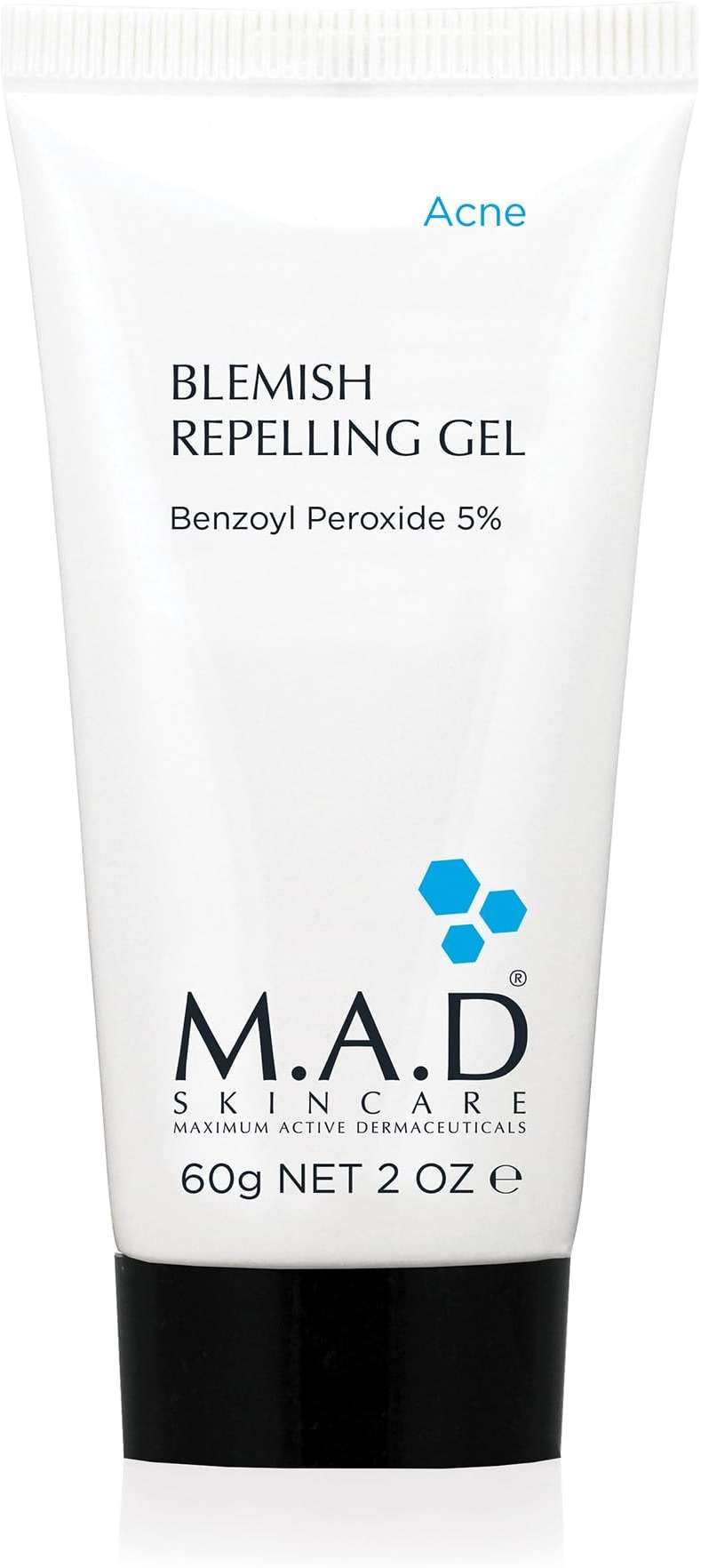 M.A.D Skincare Blemish Repelling Gel - Clinical 5% Benzoyl Peroxide & Alp Sebum Complex Pore Refining Treatment with Green Tea and Licorice 2.0 oz - Image 1
