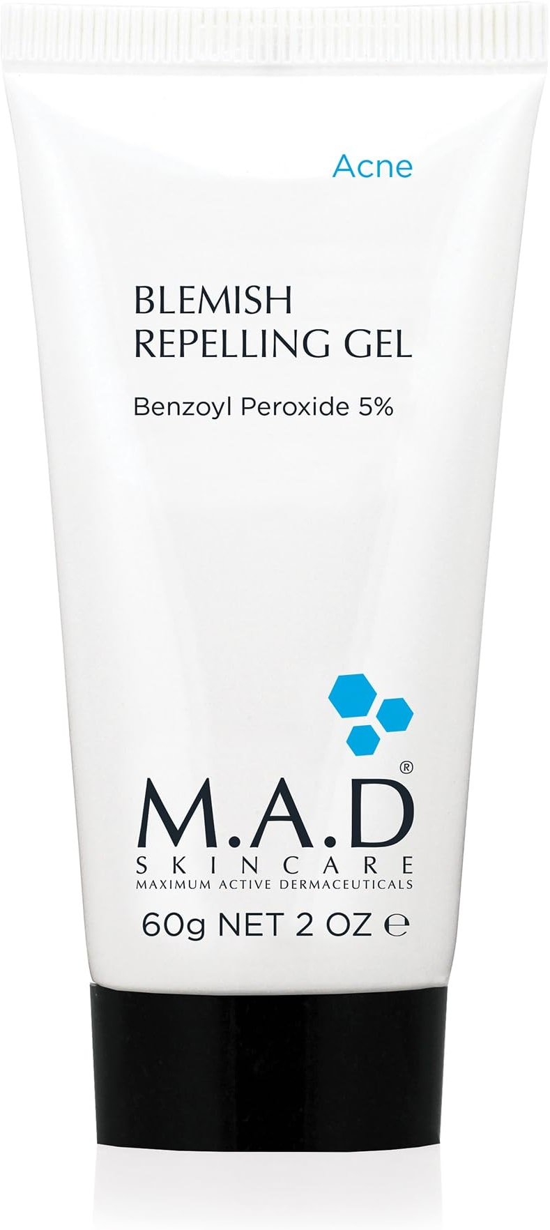 M.A.D Skincare Blemish Repelling Gel - Clinical 5% Benzoyl Peroxide & Alp Sebum Complex Pore Refining Treatment with Green Tea and Licorice 2.0 oz - Product Image
