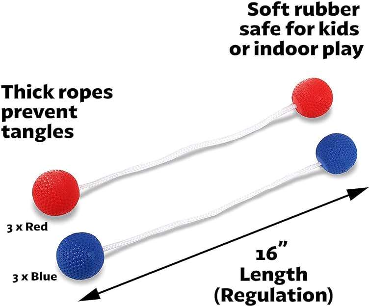 GoSports Ladder Toss Indoor & Outdoor Game Set with 6 Soft Rubber Bolo Balls and Travel Carrying Case - Choose Pro or Classic - Image 7
