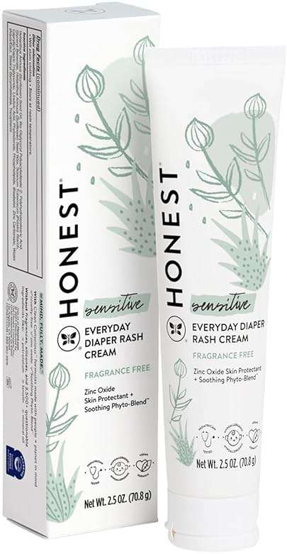 The Honest Company Hypoallergenic Diaper Rash Cream, Moisturizing, Calming Zinc Oxide Ointment, NEA Recognized Cruelty-Free, 2.5 oz - Image 1