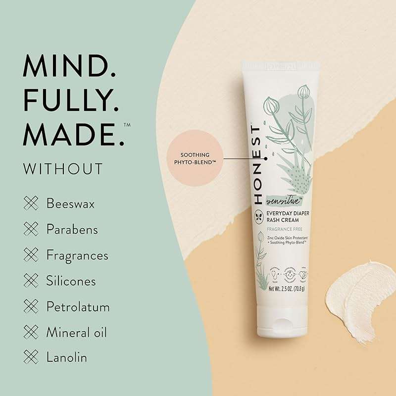 The Honest Company Hypoallergenic Diaper Rash Cream, Moisturizing, Calming Zinc Oxide Ointment, NEA Recognized Cruelty-Free, 2.5 oz - Image 5