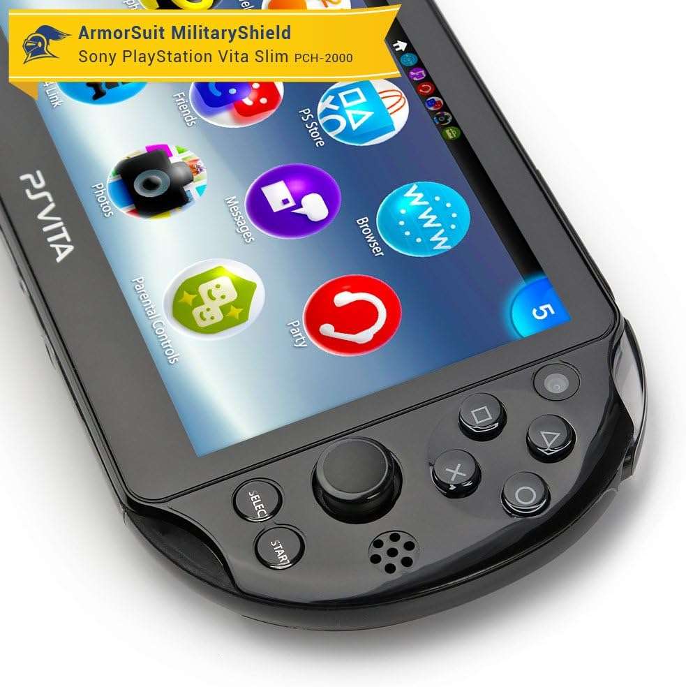ArmorSuit MilitaryShield Black Carbon Fiber Skin Wrap Film + HD Clear Screen Protector for PlayStation Vita Slim (2014) - Anti-Bubble Film - Image 4