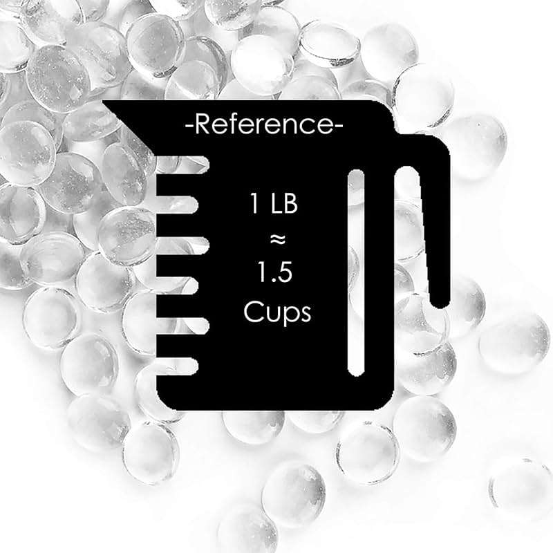 CYS EXCEL 5 LBS Clear Glass Beads for Vases Flat Marble Gemstone Beads Vase Fillers Aquarium Decor Rocks Floral Centerpieces Stones Mosaic Pebbles - Image 3