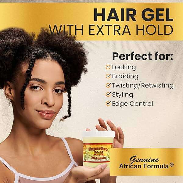 SuperGro Hair Gel with Extra Hold - For Braiding, Locking, Instant Edge Control, Twisting, Retwisting - Natural Grip Jam for Neat Shining - Braid, Loc Care Gel with Black Castor Oil - 16 oz - Image 3