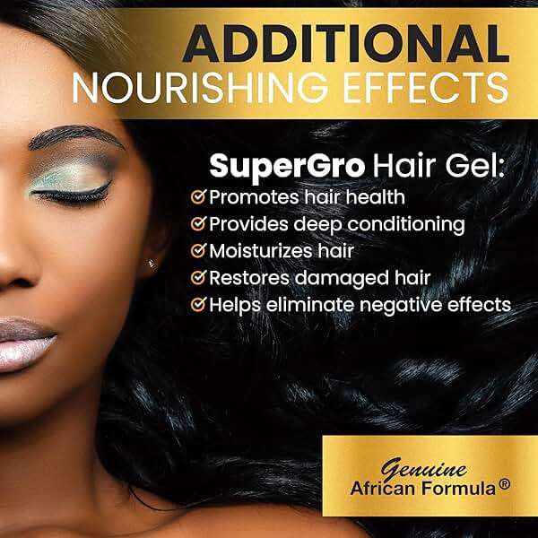 SuperGro Hair Gel with Extra Hold - For Braiding, Locking, Instant Edge Control, Twisting, Retwisting - Natural Grip Jam for Neat Shining - Braid, Loc Care Gel with Black Castor Oil - 16 oz - Image 5