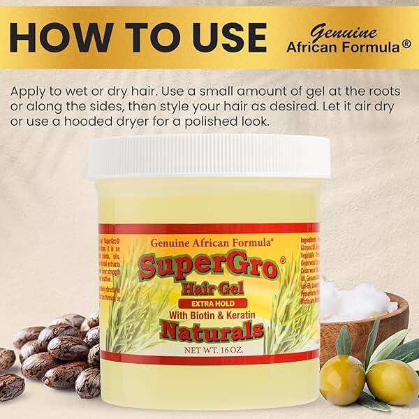 SuperGro Hair Gel with Extra Hold - For Braiding, Locking, Instant Edge Control, Twisting, Retwisting - Natural Grip Jam for Neat Shining - Braid, Loc Care Gel with Black Castor Oil - 16 oz - Image 7