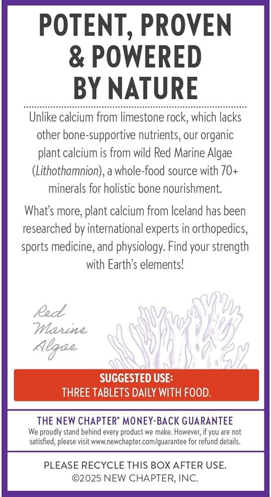 New Chapter Bone Strength Take Care - Bone & Heart Health Supplement - Clinically Studied Plant Calcium from Red Marine Algae - Vegan, Organic, Gluten Free & Kosher - 180 Slim Tablets - Image 7