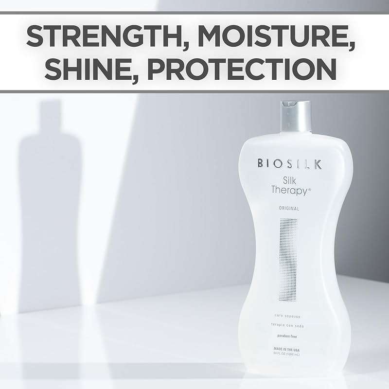 BioSilk Silk Therapy Original, Reconstructing Leave-In Hair Treatment, Adds Shine, Smooths & Prevents Split Ends, Sulfate-Free, Paraben-Free, Cruelty-Free, 34 Oz - Image 4