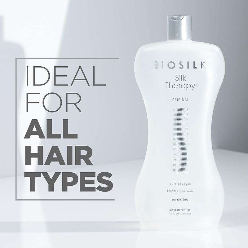 BioSilk Silk Therapy Original, Reconstructing Leave-In Hair Treatment, Adds Shine, Smooths & Prevents Split Ends, Sulfate-Free, Paraben-Free, Cruelty-Free, 34 Oz - Image 6
