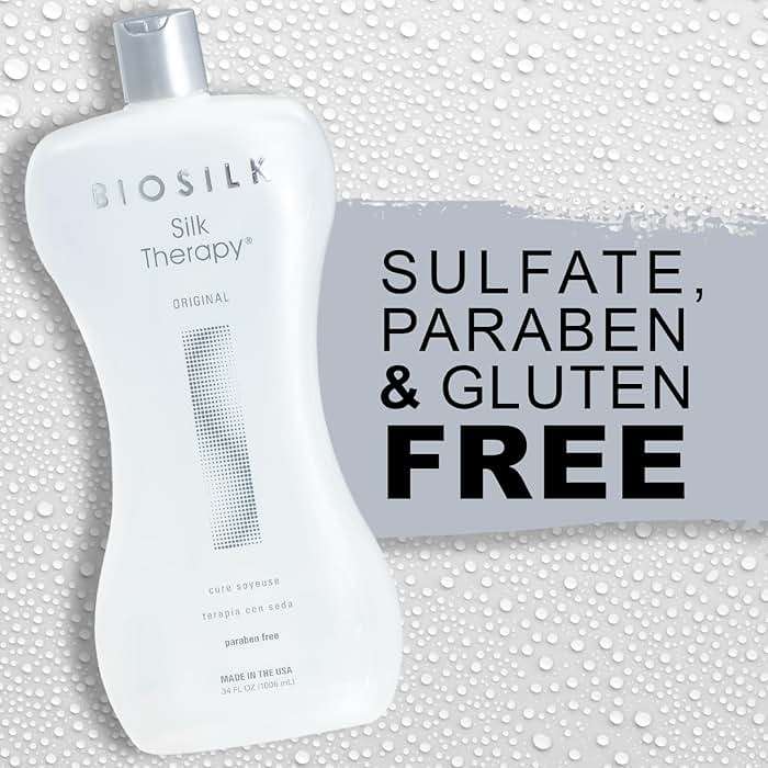BioSilk Silk Therapy Original, Reconstructing Leave-In Hair Treatment, Adds Shine, Smooths & Prevents Split Ends, Sulfate-Free, Paraben-Free, Cruelty-Free, 34 Oz - Image 7