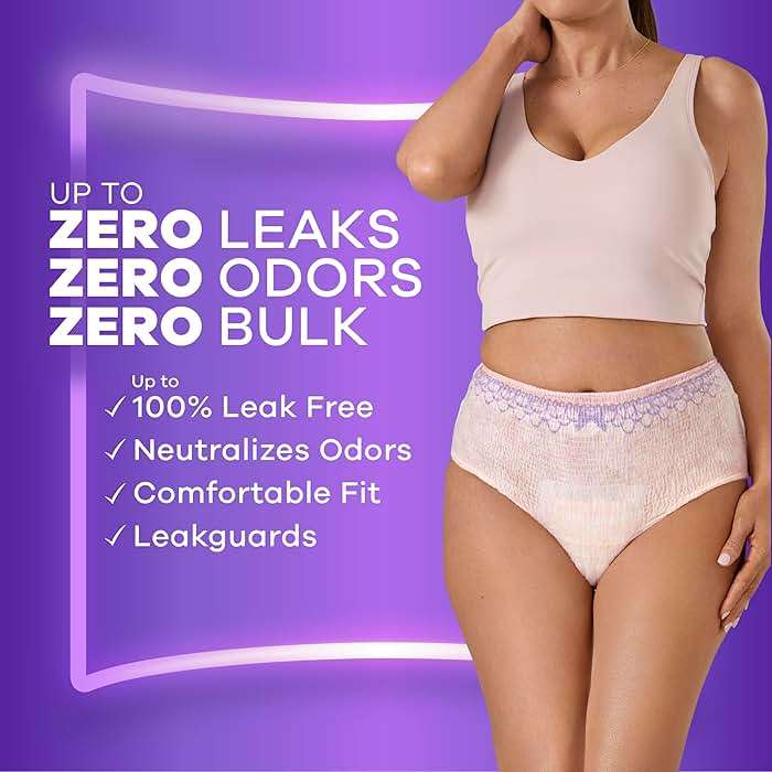 Always Discreet Adult Diapers for Women, Incontinence Underwear, Postpartum Essentials, Disposable Briefs, Max Absorbency, Bladder Leak Protection, Small/Medium, 32ct - Image 2