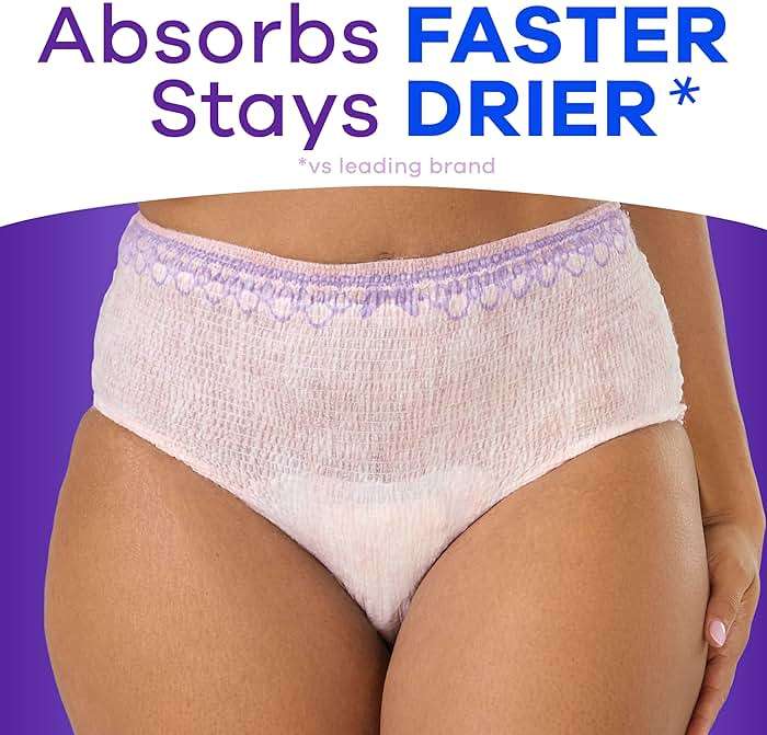 Always Discreet Adult Diapers for Women, Incontinence Underwear, Postpartum Essentials, Disposable Briefs, Max Absorbency, Bladder Leak Protection, Small/Medium, 32ct - Image 6