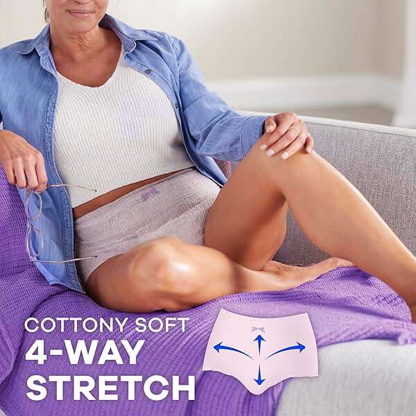 Always Discreet Adult Diapers for Women, Incontinence Underwear, Postpartum Essentials, Disposable Briefs, Max Absorbency, Bladder Leak Protection, Small/Medium, 32ct - Image 7
