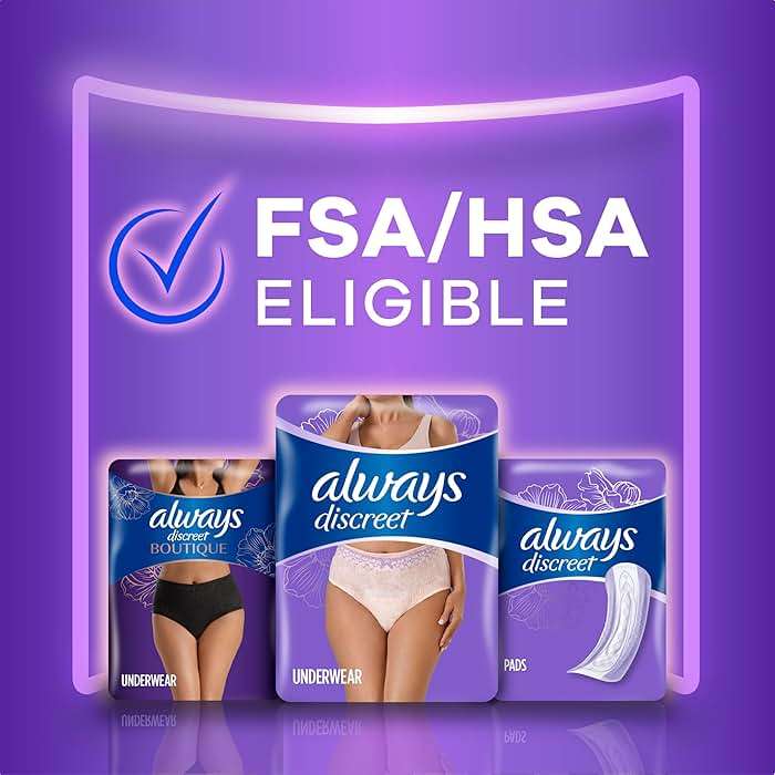 Always Discreet Adult Diapers for Women, Incontinence Underwear, Postpartum Essentials, Disposable Briefs, Max Absorbency, Bladder Leak Protection, Small/Medium, 32ct - Image 9