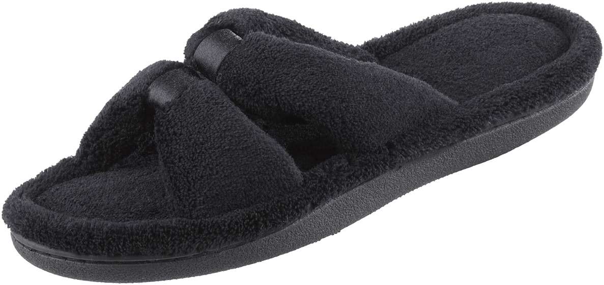 isotoner Women's Signature X-Slide Slipper, Satin Trim with Memory Foam - Image 1