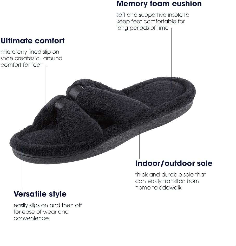 isotoner Women's Signature X-Slide Slipper, Satin Trim with Memory Foam - Image 7
