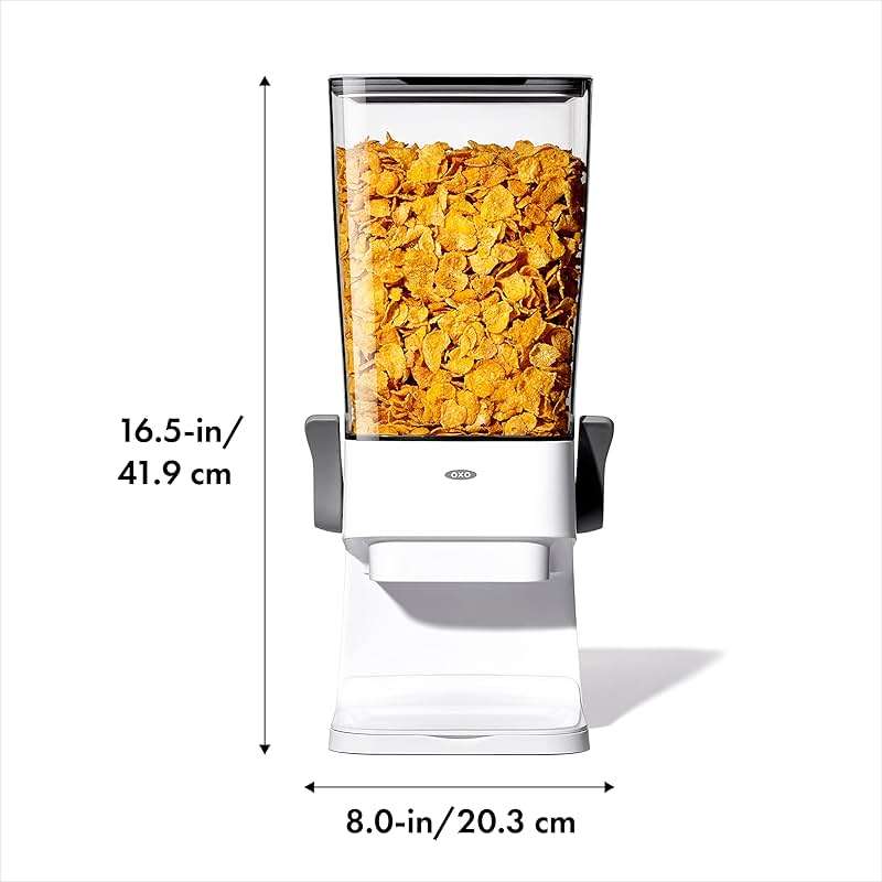 OXO Good Grips Countertop Cereal Dispenser | erfect for cereal, oatmeal, snacks. One-handed dispensing. Airtight dual-seal freshness. Dishwasher safe. 5.5 qt capacity. - Image 2
