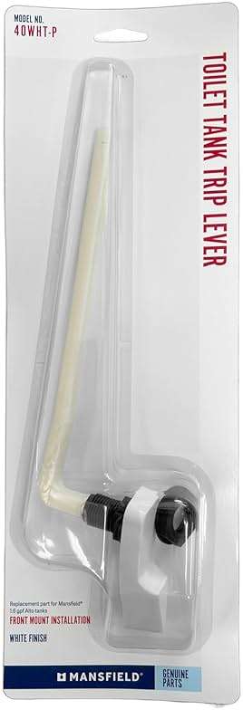 Mansfield 40 Left-Hand Front Mount Toilet Tank Lever - Compact 7-Inch ABS Arm - Fits Models 11, 21, 26, 160, 161, 165, 170, 171, 175, 180, 190 – White Plastic Handle - Image 1