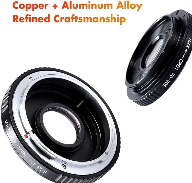 K&F Concept Pro Lens Mount Adapter Compatible for Canon FD FL 35mm SLR Lens to Canon EOS (EF, EF-S) Camera, Compatible with Canon 1D, 1DS, Mark II, III, IV, Digital Rebel T5i, T4i, T3i, T3 - Image 5
