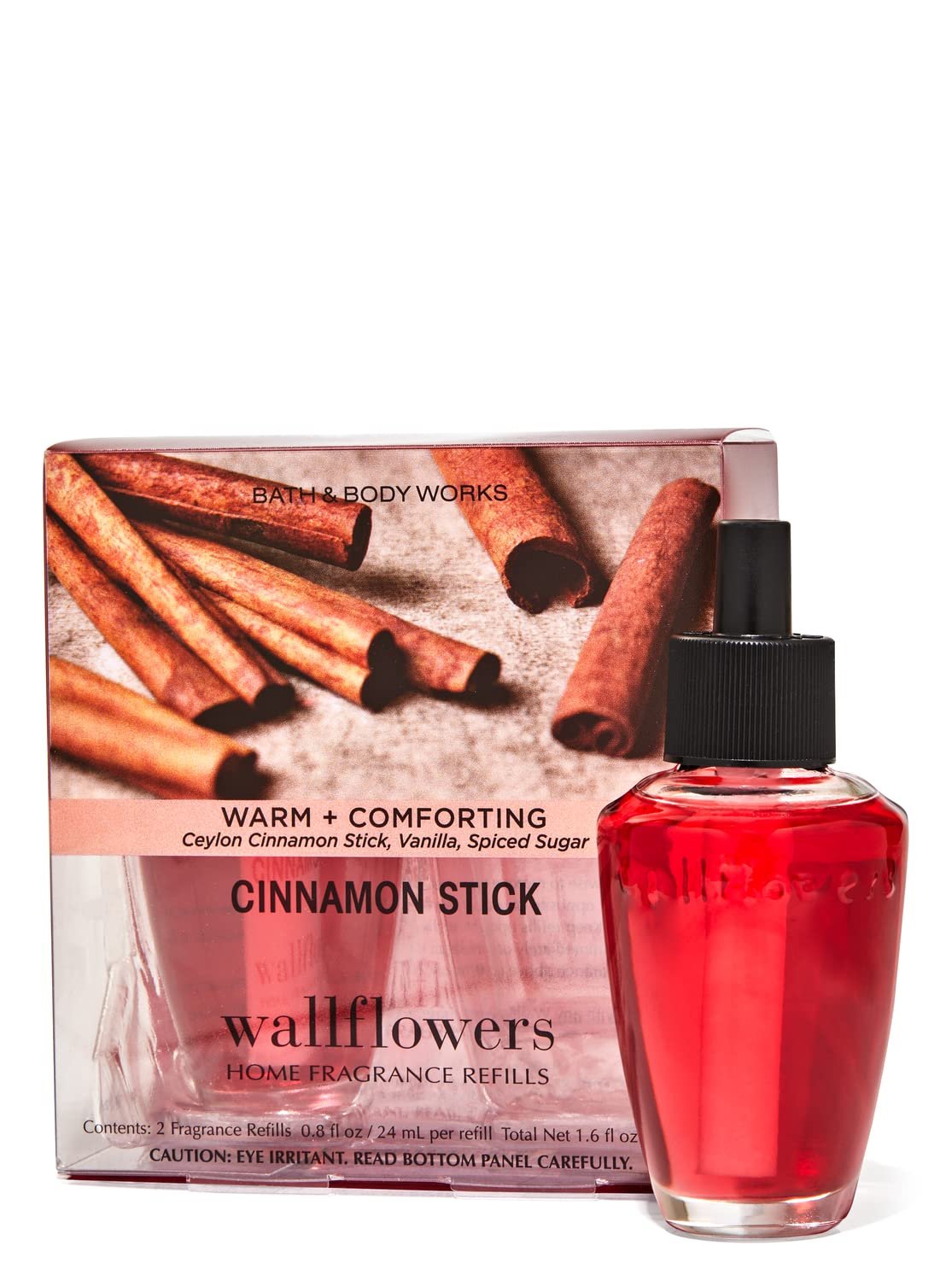 Bath & Body Works Cinnamon Stick Wallflowers Home Fragrance Refills, 2-Pack (1.6 fl oz total) - Product Image