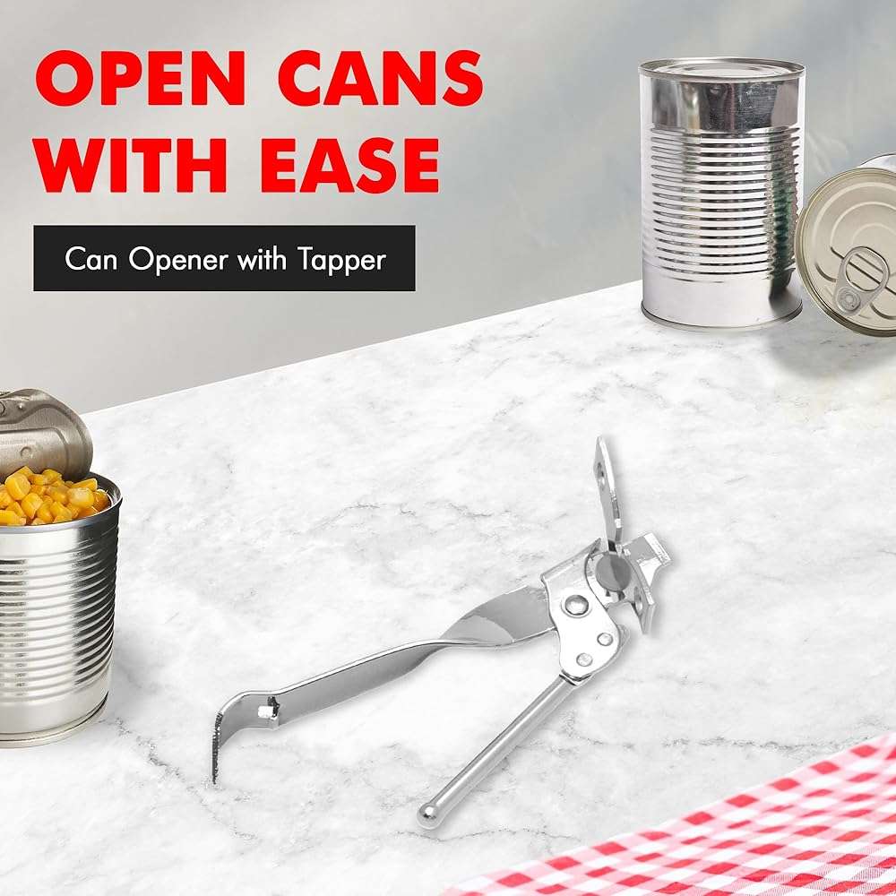 Chef Craft Select Can Opener with Tapper, 6.5 inches in length, Nickle Plated - Image 2