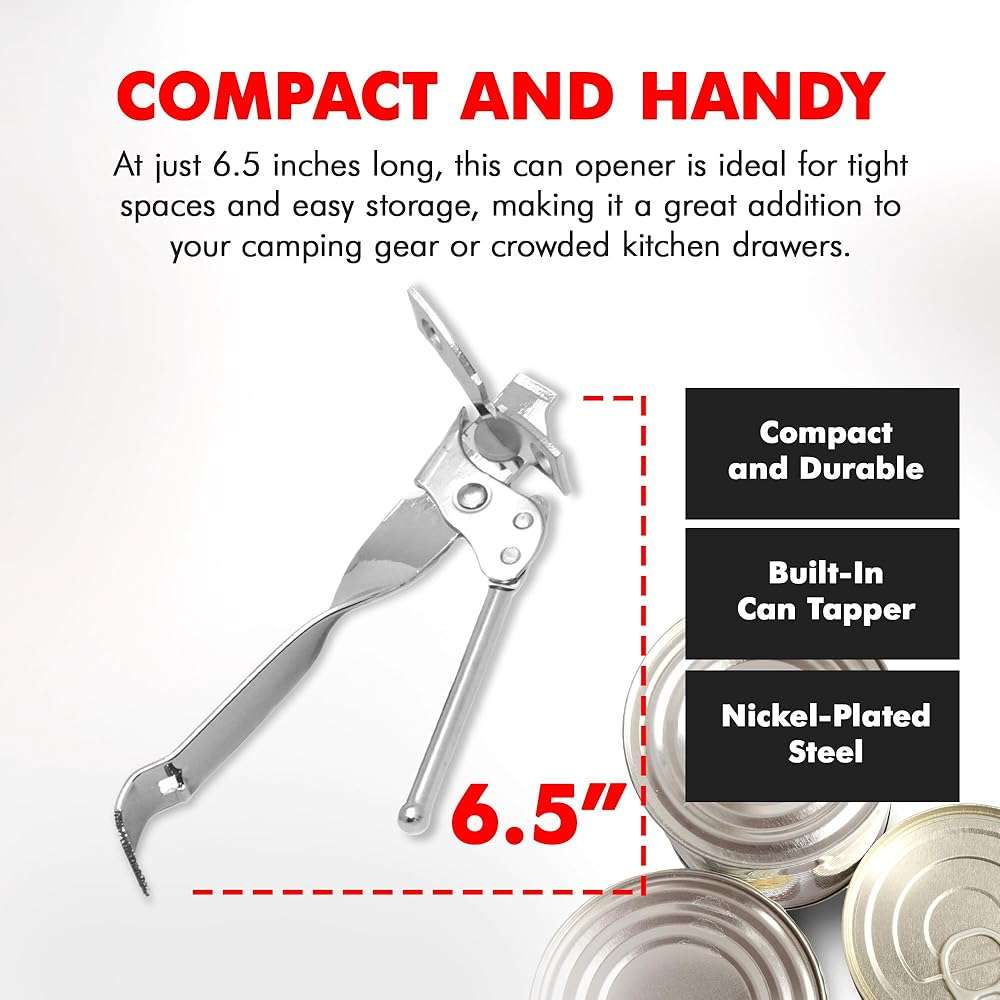 Chef Craft Select Can Opener with Tapper, 6.5 inches in length, Nickle Plated - Image 4
