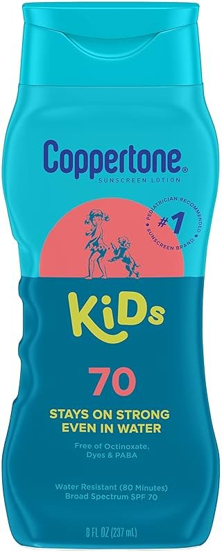 Coppertone Kids Sunscreen Lotion SPF 70, Water Resistant Sunscreen for Kids, 8 Fl Oz Bottle - Product Image