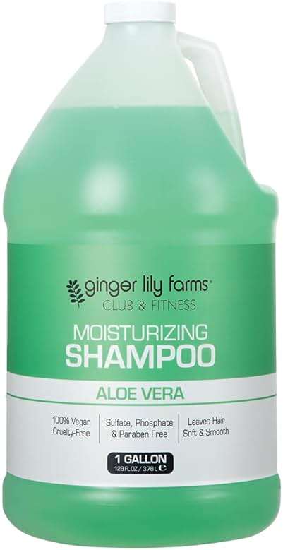 Ginger Lily Farms Club & Fitness Moisturizing Shampoo for All Hair Types, 100% Vegan & Cruelty-Free, Aloe Vera Scent, 1 Gallon (128 fl oz) Refill - Image 1