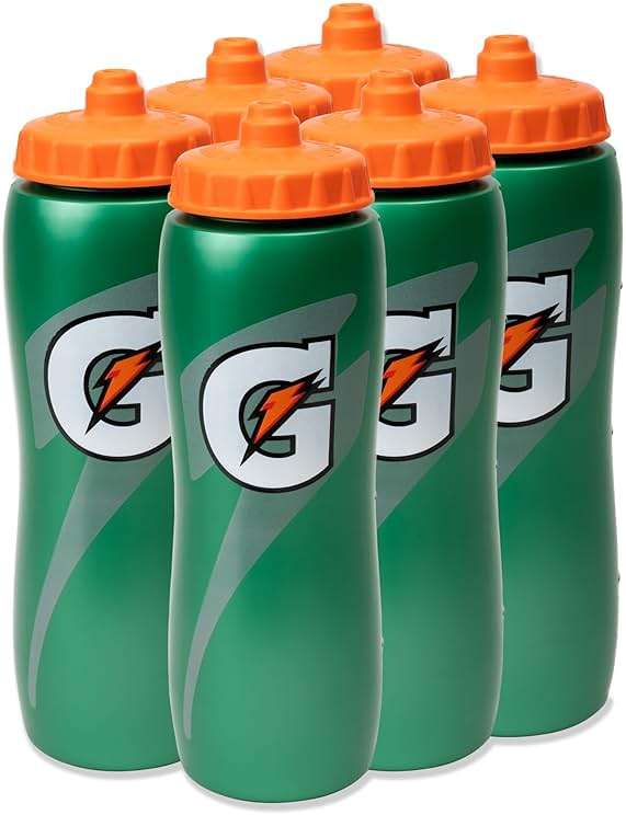 Gatorade 32 Oz Squeeze Water Sports Bottle - Value Pack of 6 - New Easy Grip Design for 2014 - Image 1