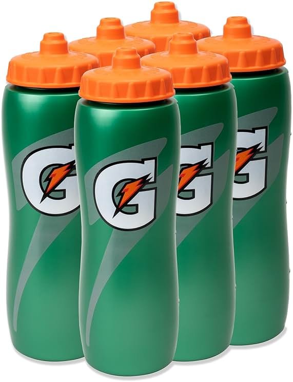 Gatorade 32 Oz Squeeze Water Sports Bottle - Value Pack of 6 - New Easy Grip Design for 2014 - Product Image