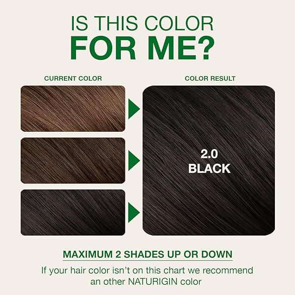 Naturigin Permanent Hair Color, 2.0 Black, Ammonia Free, 100% Gray Coverage, Nourishing Natural Formula, For All Hair Types, Long-Lasting, Vegan & Cruelty-Free, 1 Pack - Image 5
