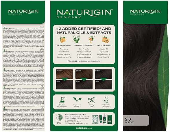 Naturigin Permanent Hair Color, 2.0 Black, Ammonia Free, 100% Gray Coverage, Nourishing Natural Formula, For All Hair Types, Long-Lasting, Vegan & Cruelty-Free, 1 Pack - Image 9