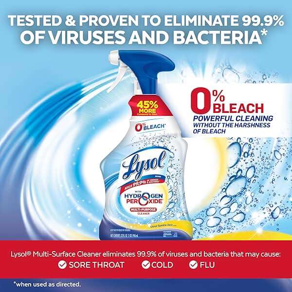 Lysol Cleaner Hydrogen Peroxide Multi-Purpose Cleaner Spray, Citrus, 32 Fluid Ounce - Image 4