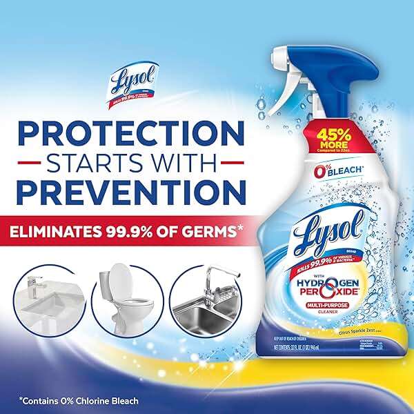Lysol Cleaner Hydrogen Peroxide Multi-Purpose Cleaner Spray, Citrus, 32 Fluid Ounce - Image 5