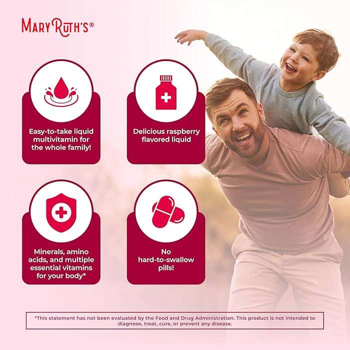 MARYRUTH'S Liquid Morning Multivitamin for Women, Men & Kids | Vitamin A C D E B6 B12 Biotin Zinc | Beauty | Vegan | Non-GMO | Gluten Free | 32 Servings - Image 6