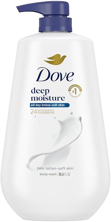Dove Body Wash Deep Moisture for 24hr Lotion-Soft Skin Moisture Moisturizing Skin Cleanser with No Sulfates No Parabens 30.6 oz - Product Image