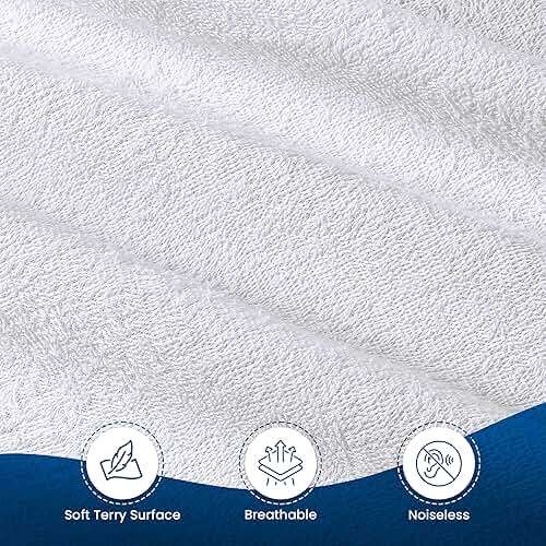 Queen Size Mattress Protector Waterproof, Premium 200 GSM Terry Mattress Cover, Soft & Breathable Bed Cover, Fitted Sheet Style Stretchable Deep Pockets 17" by Utopia Bedding (White) - Image 10