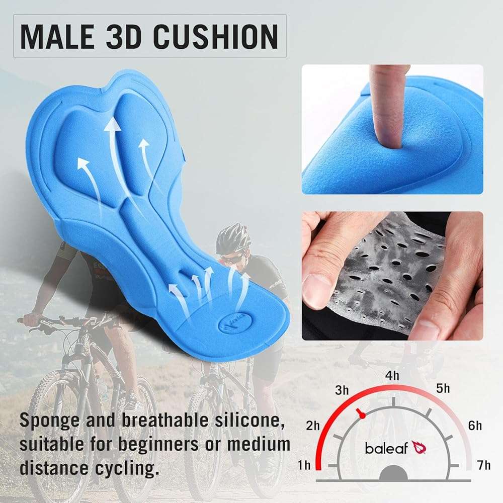 baleaf Men's 3D Padded Bike Shorts Cycling Underwear MTB Liner - Image 6