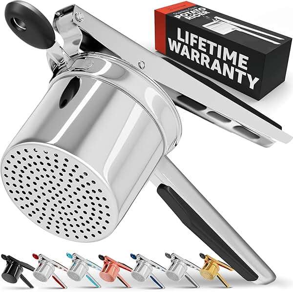 PriorityChef Large 15oz Potato Ricer, Heavy Duty Stainless Steel Potato Masher and Ricer Kitchen Tool, Press and Mash Kitchen Gadget For Perfect Mashed Potatoes - Everytime - Image 1