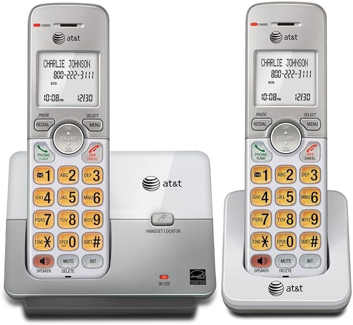 AT&T EL51203 DECT 6.0 2-Handset Cordless Phone with Full-Duplex Speakerphone, Backlit Display & Lighted Keypad, Caller ID/Call Waiting, Intercom, ECO Mode - Product Image
