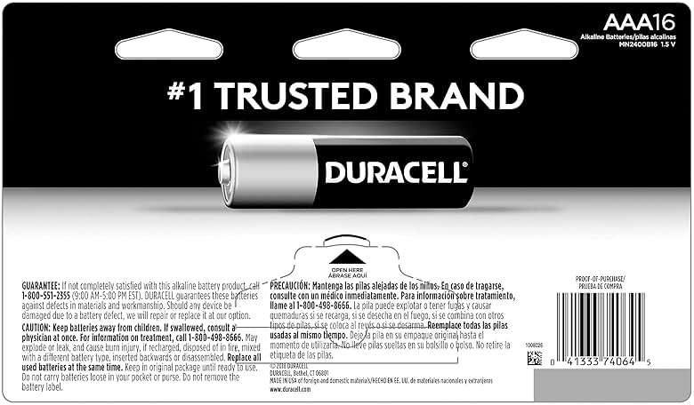 Duracell - CopperTop Alkaline Batteries with Duralock Power Preserve Technology, AAA, 16/Pk MN2400B16Z (DMi PK - Image 2