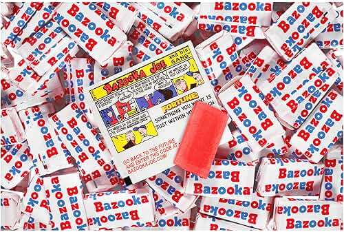 Bazooka Bubble Gum Bulk, 225 Count Tub of Chewing Gum Individually Wrapped, Old Fashioned 90's Candy for Baseball, Party Favors, Goodie Bags - Image 5