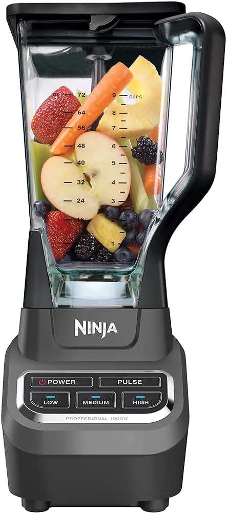 Ninja Professional Blender 1000W, Total Crushing Technology- Smoothies, Ice Crushing & Frozen Fruit, Full-Size Countertop Blender, 72-oz. Pitcher, Black & Grey, BL610 - Image 1