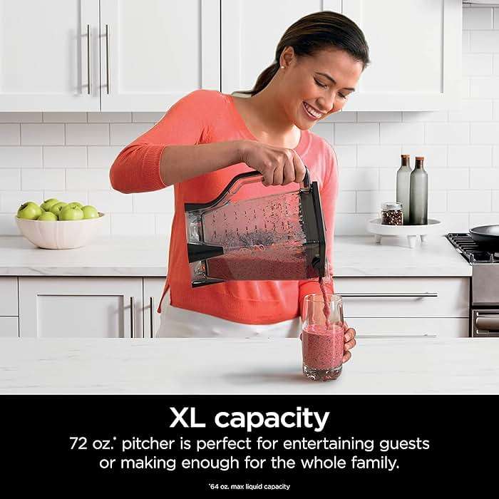 Ninja Professional Blender 1000W, Total Crushing Technology- Smoothies, Ice Crushing & Frozen Fruit, Full-Size Countertop Blender, 72-oz. Pitcher, Black & Grey, BL610 - Image 5