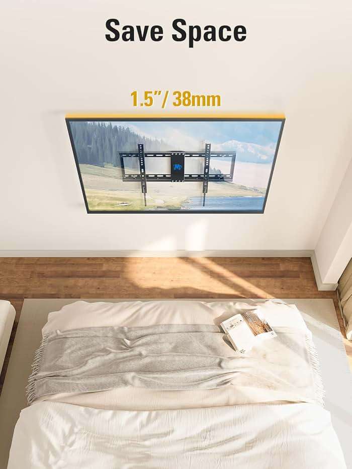 Mounting Dream TV Wall Mount for Most 37-75 Inch TVs, Universal Tilt TV Mount Fit 16", 18", 24" Stud with Loading Capacity 132lbs, Max Vesa 600 x 400mm, Low Profile Flat Wall Mount TV Bracket - Image 4