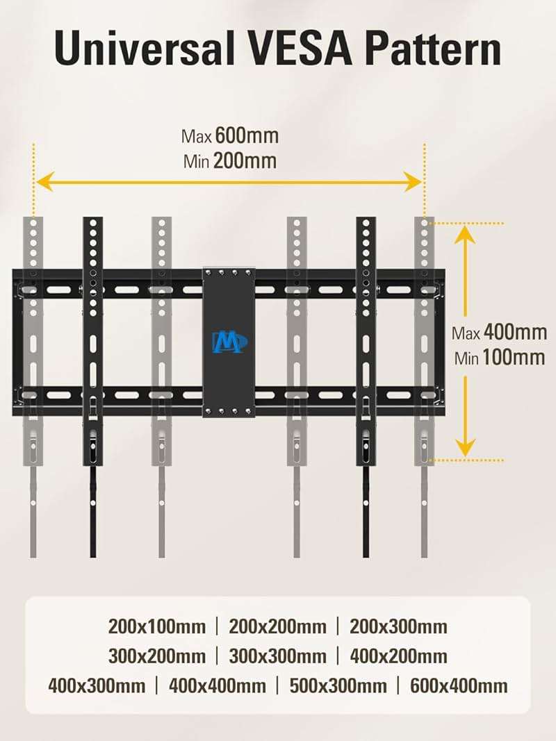 Mounting Dream TV Wall Mount for Most 37-75 Inch TVs, Universal Tilt TV Mount Fit 16", 18", 24" Stud with Loading Capacity 132lbs, Max Vesa 600 x 400mm, Low Profile Flat Wall Mount TV Bracket - Image 6